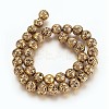 Electroplated Natural Lava Rock Beads Strands G-P400-04AB-2