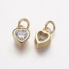 Brass Micro Pave Grade AAA Cubic Zirconia Charms LS-ZIRC-K059-10G-NR-1