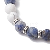 8mm Round Natural Howlite & Blue Spot Jasper Beaded Stretch Bracelets for Women BJEW-TA00529-3