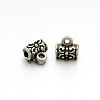 Tibetan Style Alloy Column Carved Flower Bail Beads LS-TIBEB-O004-50-1