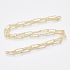Brass Textured Paperclip Chain Necklace Making MAK-S072-02B-G-2