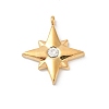 304 Stainless Steel with Rhinestone Pendants LS-STAS-Z120-02B-G-1