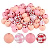 Painted Natural Wood Beads WOOD-SZ0001-10-1