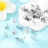 Non-Tarnish 304 Stainless Steel Flat Round Blank Peg Stud Earring Findings A-STAS-S028-37-5