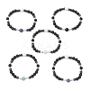 Natural & Synthetic Mixed Gemstone Beaded Stretch Bracelets for Men Women BJEW-JB12601-1