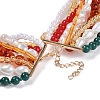 Bohemian Glass Beaded Multi Layered Necklaces for Women NJEW-K384-02A-4