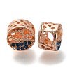 Rack Plating Alloy Rhinestone European Beads PALLOY-P307-06RG-1