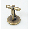 Antique Bronze Brass Cuff Button X-KK-E063-AB-NF-3