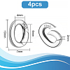 4Pcs 925 Sterling Silver Spring Gate Rings STER-PH0001-53-2