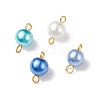 Glass Imitation Pearl Connector Charms PALLOY-JF01881-01-1