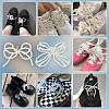 2 Pairs 2 Styles Bowknot ABS Imitation Pearl Shoe Lace Decorations DIY-FG0006-57-6