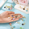 20Pcs 10 Colors Paw Print Alloy Enamel Pendant Locking Stitch Markers HJEW-TAC0097-6