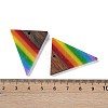 Rainbow Color Opaque Resin & Wood Pendants WOOD-K012-13-3