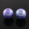AB Color Plated Acrylic Gumball Beads for Bubblegum Necklace PACR-R204-14mm-18-1