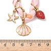 Starfish Strawberry Shell Shape 304 Stainless Steel Enamel & Handmade Lampwork Pendant Necklaces LS-NJEW-D344-02G-5