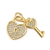 Brass Micro Pave Cubic Zirconia Pendants KK-H076-01G-1