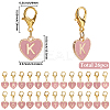 26Pcs Heart with Letter A~Z Alloy Enamel Charm Locking Stitch Marker HJEW-SC00138-2