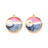 304 Stainless Steel Enamel  Pendants STAS-B084-06G-01-1