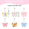 12Pcs 6 Styles Butterfly Acrylic Shoe Charms HJEW-CA00015-2