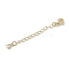 Brass Micro Pave Clear Cubic Zirconia Chain Extender KK-G491-52C-G-2