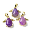 Natural & Synthetic Mixed Gemstone Pendants KK-F888-01G-2