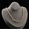 Brass Twisted Cable Chain Necklaces with OT Clasps for Men Women NJEW-G160-11G-5