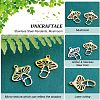 16Pcs 2 Color 304 Stainless Steel Pendants STAS-UN0039-50-5