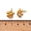 Flower Brass Micro Pave Clear Cubic Zirconia Stud Earrings EJEW-B148-01G-5