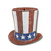American Flag Theme Single Face Printed Aspen Wood Pendants WOOD-G014-11-2