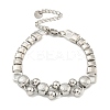 Non-Tarnish 304 Stainless Steel Rectangle & Round Ball Link Chain Bracelets BJEW-S153-03P-1