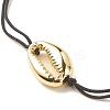 Alloy Shell Shape Braided Bead Bracelet for Women BJEW-JB08303-4