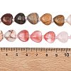 Gradient Color Cherry Quartz Glass & Natural Rose Quartz & Red Netstone & Picture Jasper & Petrified Wood Beads Strands G-B185-A10-6