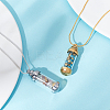 2Pcs 2 Colors Column 304 Stainless Steel Glass Bottle Pendants STAS-UN0059-03-2