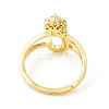 Clear Cubic Zirconia Initial Letter with Crown Adjustable Ring RJEW-M139-17C-3