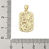 Rectangle with Flower Rack Plating Brass Micro Pave Cubic Zirconia Pendants KK-Z074-22G-3