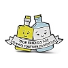 Bottle & Word True Friend Are Always Together in Spirits Enamel Pins JEWB-P020-B01-1
