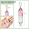 14Pcs 7 Colors Faceted Bullet Glass Pointed Pendants GLAA-CJ0001-71-2