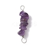10Pcs 5 Styles Constellation Natural Gold Rutilated Quartz & Amethyst & Golden Sheen Obsidian & Strawberry Quartz & Lapis Lazuli Copper Wire Wrapped Chip Beaded Connector Charms PALLOY-JF02905-03-3
