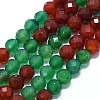 Natural Carnelian & Dyed & Heated Green Onyx Agate Beads Strands G-G106-C10-05-1