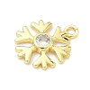 Christmas Brass Pave Clear Cubic Zirconia Charms KK-G548-04G-2