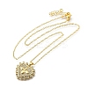 Brass Micro Pave Clear Cubic Zirconia Bee Heart Pendant Necklaces for Women NJEW-D311-01C-G-4