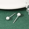 Brass Round Stud Earrings EJEW-C171-01C-S-2