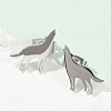 Non-Tarnish Wolf 304 Stainless Steel Stud Earrings for Women EJEW-Z017-13P-1