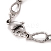 304 Stainless Steel Cross Link Bracelet with Teardrop chains for Men Women STAS-E160-27EBP-4