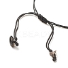 Natural Obsidian Chips Braided Bead Bracelet BJEW-JB08019-08-5