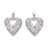Brass Micro Pave Cubic Zirconia Pendants KK-T073-40P-1