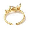 Rack Plating Brass Micro Pave Cubic Zirconia Cuff Ring RJEW-P104-10G-3