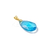 10Pcs 5 Colors Faceted Teardrop Glass Pendants PALLOY-JF03737-01-S-4