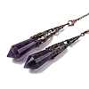 Natural Amethyst Pointed Dowsing Pendulum Big Pendants G-H285-06R-A04-2