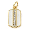 Rack Plating Brass Micro Pave Cubic Zirconia Pendants KK-K392-03G-04-1